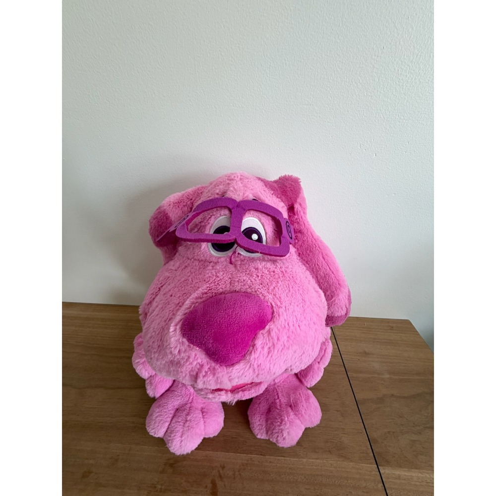 Blues Clues and You Magenta Plush Pink Dog with Glasses 20 Inch Nick Jr